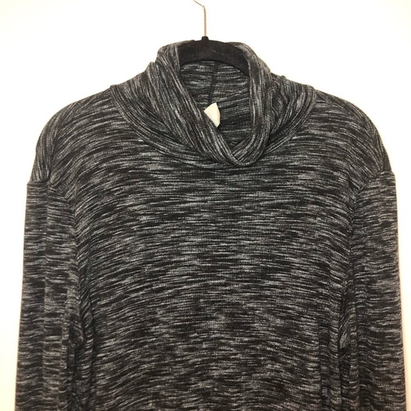 We The Free Free People Black & Gray Knit Long Sleeve Turtle Neck Dress Size L - Picture 2 of 9